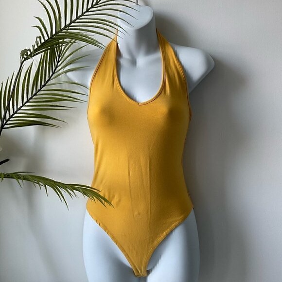 ☀️HOST  PICK ☀️ Forever 21 Yellow Bodysuit Small - Picture 1 of 8